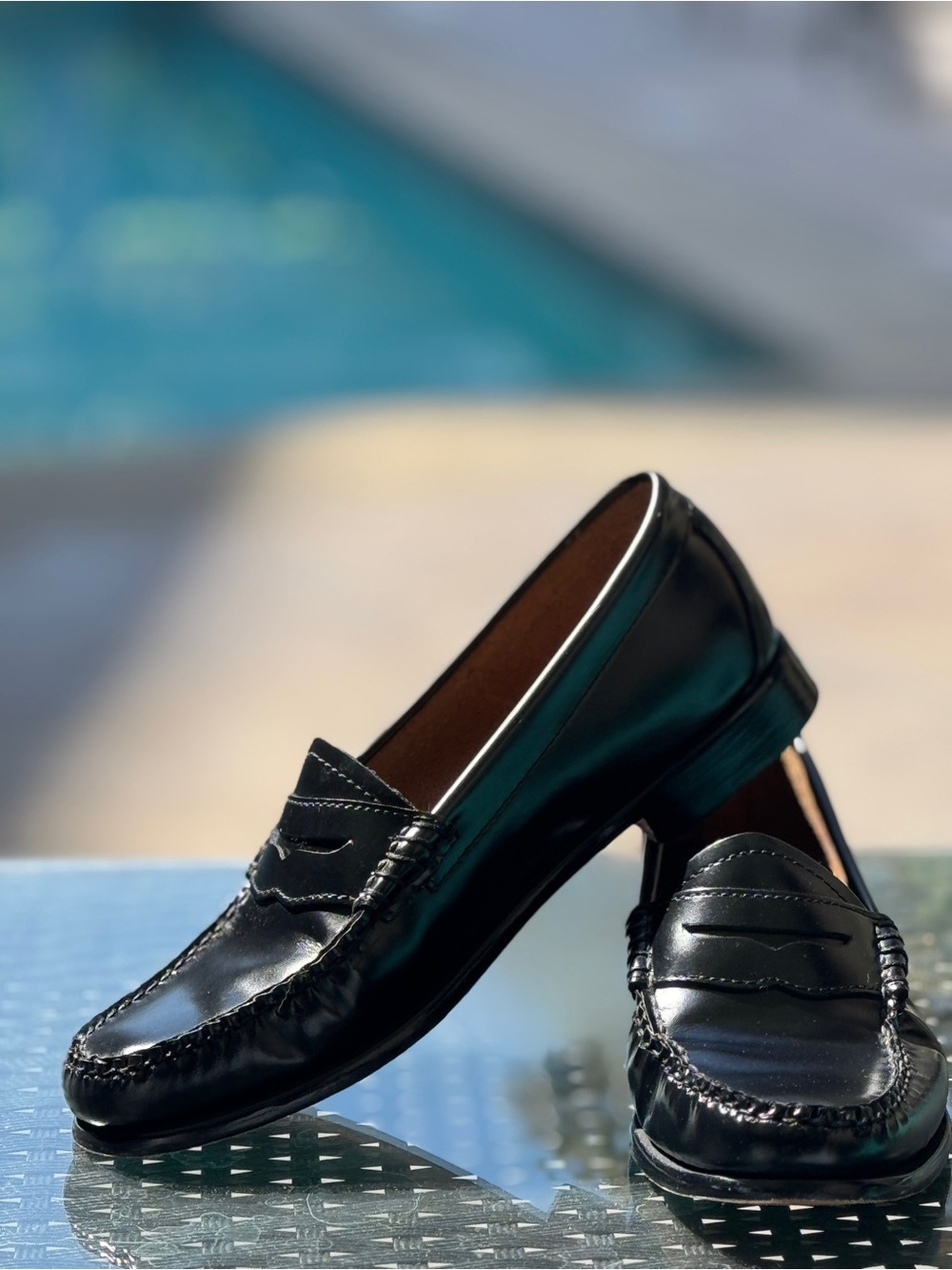 G.H. Bass & Co. Black Leather Women's Penny Loafers - In Good Clean Condition